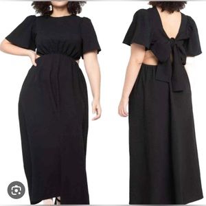 Eloquii Black Dress With Open Tie Back